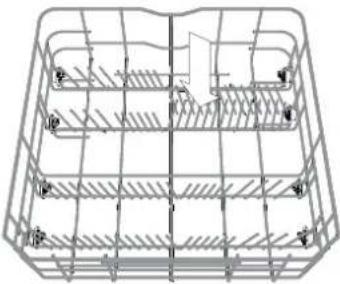 Technical line drawing of a mechanical cage or enclosure with internal structural layers and mounting points (no text or symbols)