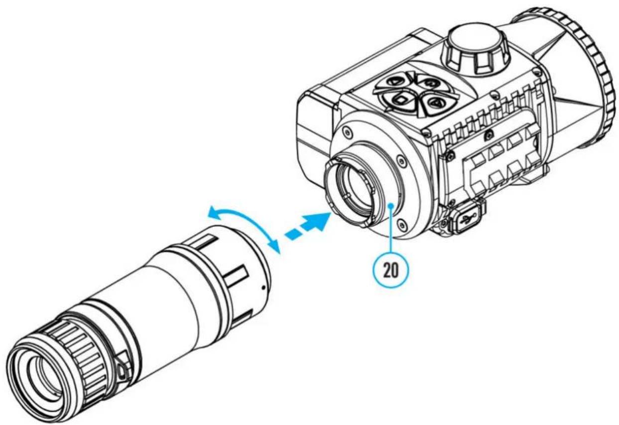 PULSAR Krypton FXG - Installing Pulsar 5x30 B Monocular on to the Attachment - 1