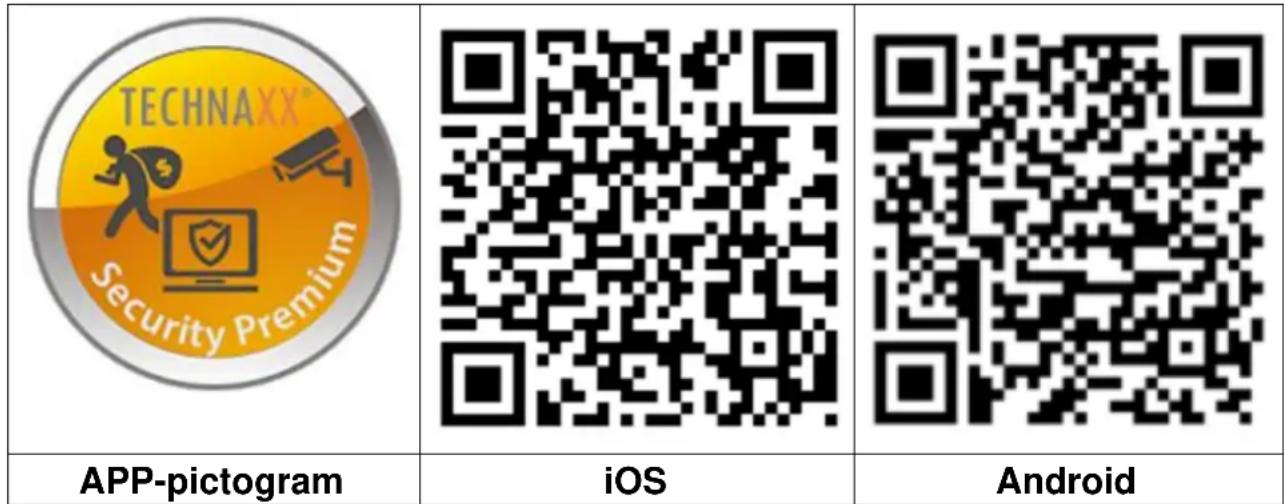 TECHNAXX Security Premium APP-pictogram iOS Android