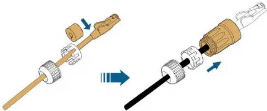 Diagram showing two mechanical components with arrows indicating assembly or transformation (no text or symbols present)