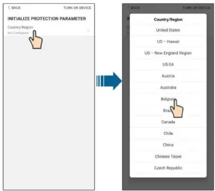 INITIALIZE PROTECTION PARAMETER Country/Region Not Configured Country/Region United States US - Hawaii US - New England Region US-SA Austria Australia Belgium Brazil Canada Chile China Chinese Taipei Czech Republic