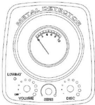 DETECTOR DE METAIS BATERIA FRACA DESLIGADO VOLUME SENSIBILIDADE DISC