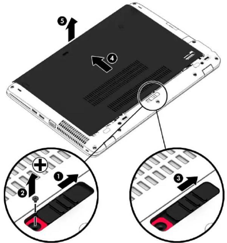 HP EliteBook 750 G2 - Retrait du cache de service - 2