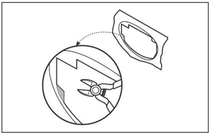 Diagram showing a tool interacting with a mechanical component, illustrating the process (no text or symbols present)