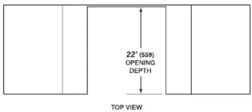 22° (559) OPENING DEPTH TOP VIEW