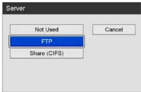 Server Not Used FTP Share (CIFS) Cancel