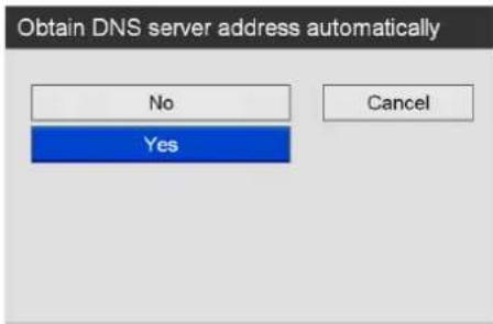 Obtain DNS server address automatically No Cancel Yes