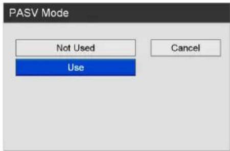 PASV Mode: Not Used, Use, Cancel