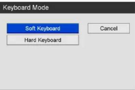 Keyboard Mode Soft Keyboard Hard Keyboard Cancel