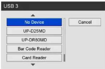 USB 3 No Device UP-D25MD UP-DR80MD Bar Code Reader Card Reader Cancel