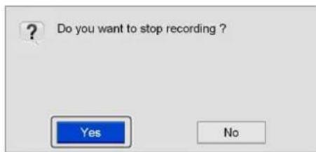Do you want to stop recording? Yes No.