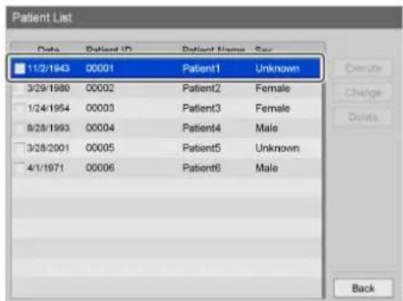 Patient List Date Patient ID Patient Name Say 11/2/1943 00001 Patient1 Unknown 3/29/1989 00002 Patient2 Female 1/24/1954 00003 Patient3 Female 8/28/1993 00004 Patient4 Male 3/28/2001 00005 Patient5 Unknown 4/1/1971 00006 Patient6 Male Back