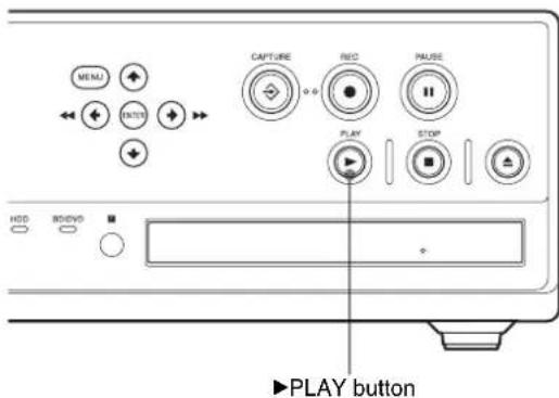MENU INTEN CAPTURE REC PAUSE PLAY STOP HDD 80/60 + - PLAY button
