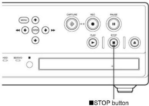MENU ENTER CAPTURE REC PAUSE PLAY STOP ■ STOP button