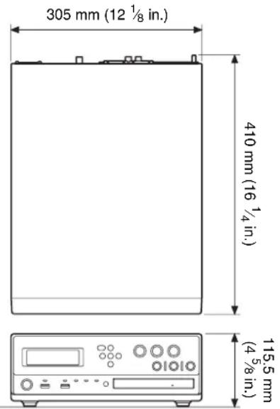 305 mm (12 1/8 in.) 410 mm (16 1/4 in.) 115.5 mm (4 5/8 in.)