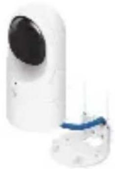 White medical device with a circular head and blue surgical band attached to its side (no visible text or symbols)