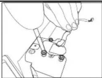 Line drawing of a hand using a tool to adjust or install components (no text or symbols visible).