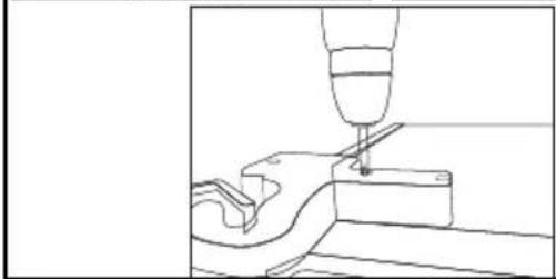 Line drawing of a mechanical tool tip machining a workpiece (no text or symbols)