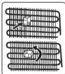 Diagram of two coiled heat exchangers with heat transfer arrows (no text or labels)