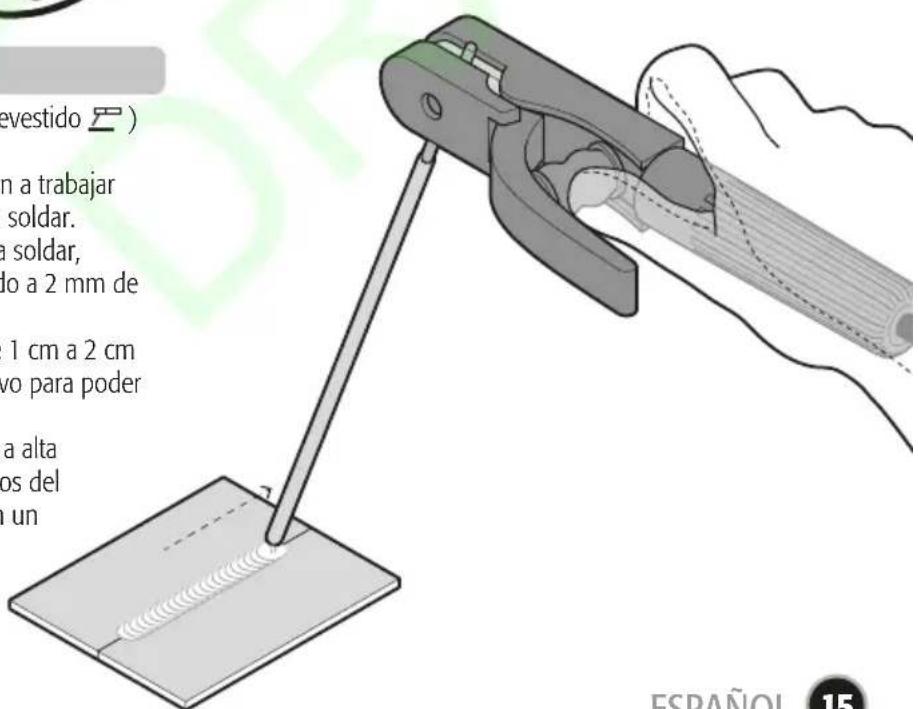 evestido ) n a trabajar soldar. soldar, do a 2 mm de 1 cm a 2 cm vo para poder a alta os del un ESPAÑOL 15