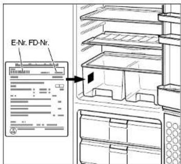 Line drawing of a refrigerator interior showing front shelves and compartments (no text or symbols)