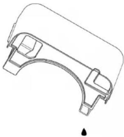 Technical line drawing of a mechanical bracket component (no text or symbols)