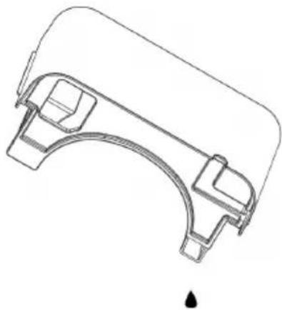 Technical line drawing of a mechanical bracket component (no text or symbols)