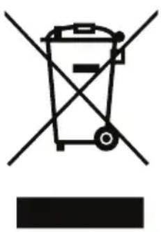 Symbol of a trash bin with crossed lines indicating no waste or discharge, and a solid black rectangle below (no text or labels)