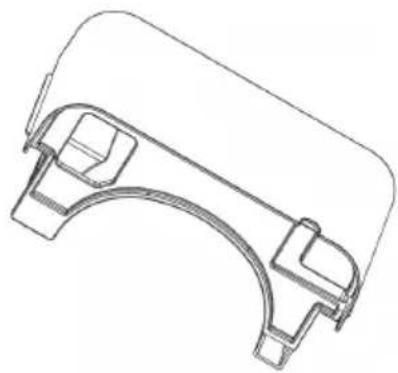 Technical line drawing of a mechanical bracket component (no text or symbols)