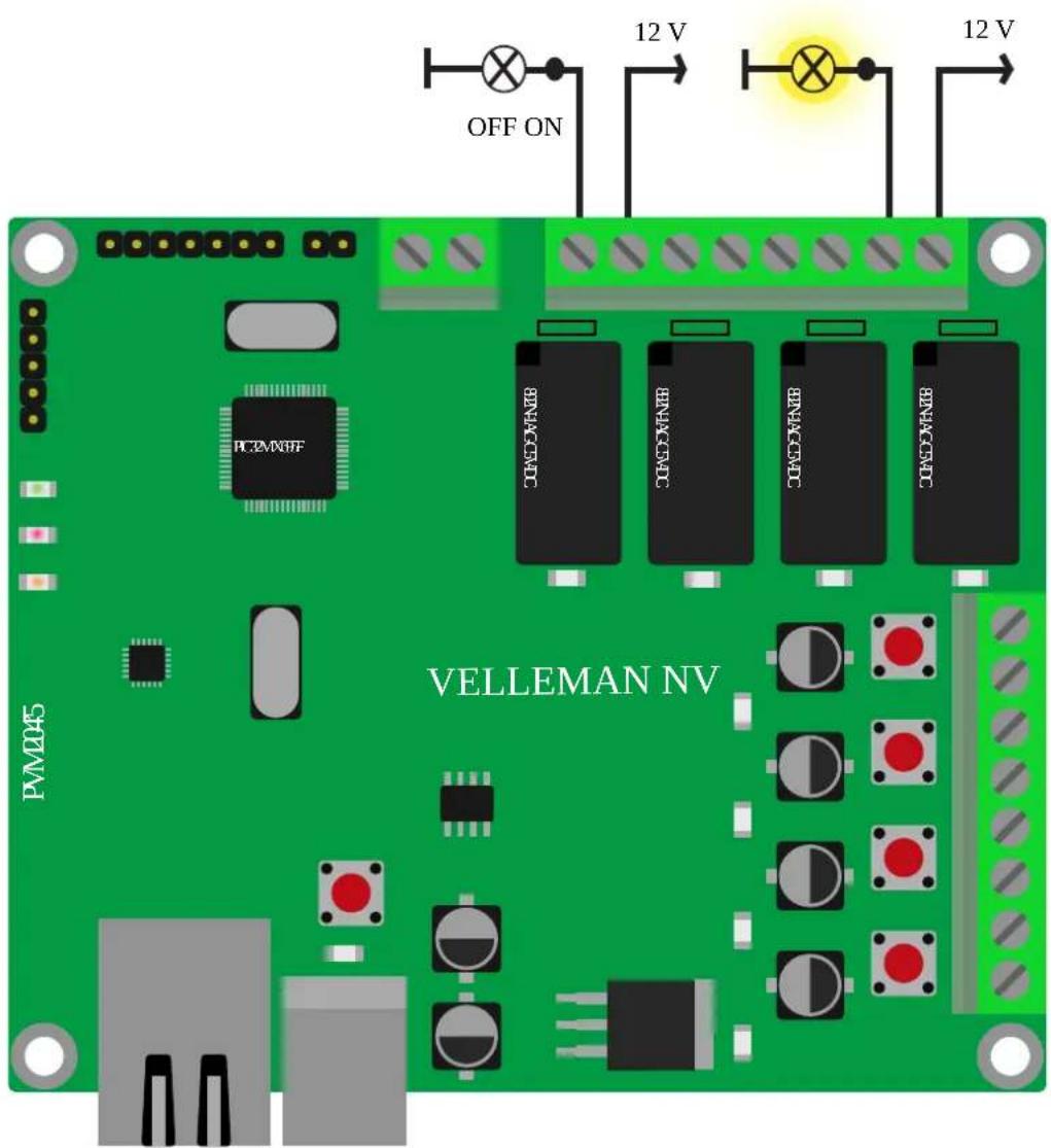 OFF ON 12 V 12 V PVM045 VELLEMAN NV