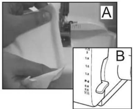 Close-up of a hand holding a white object with a magnified inset showing a finger pressing down (no visible text or symbols)