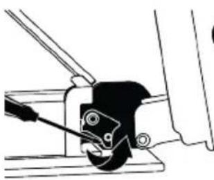Mechanical assembly diagram showing a lever mechanism with no visible text or symbols.