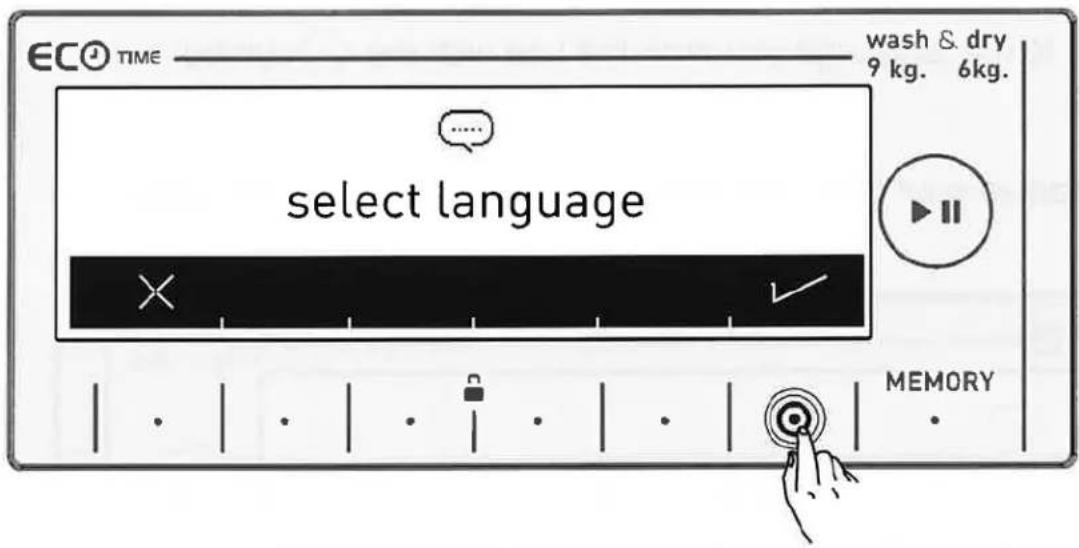 ECO TIME select language wash & dry 9 kg. 6kg. MEMORY