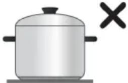 Simple illustration of a cooking pot with a crossed-out X mark (no text or symbols)