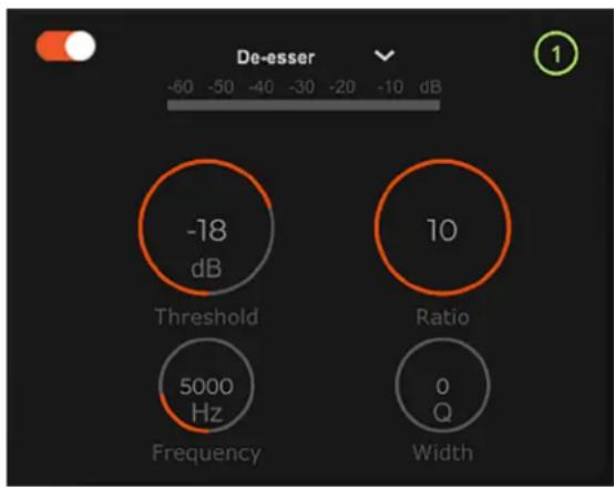 MACKIE MainStream - Parameter Setup - De-Esser (Pro) - 1