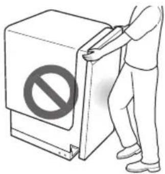 Illustration showing a person using a prohibition symbol on a large rectangular device, likely for safety or clearance purposes.