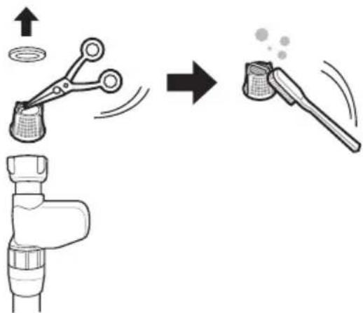 Diagram illustrating the process of a manual tool with a handle, showing step-by-step assembly and motion.