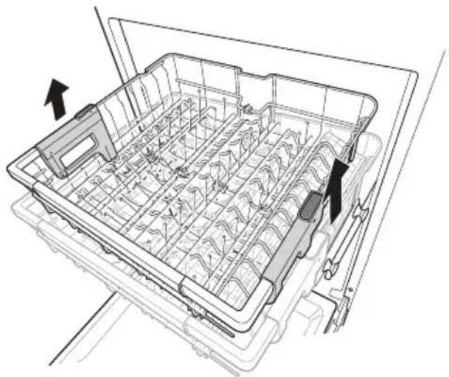 Technical line drawing of a mechanical component with internal grid structure and directional arrows (no text or symbols)