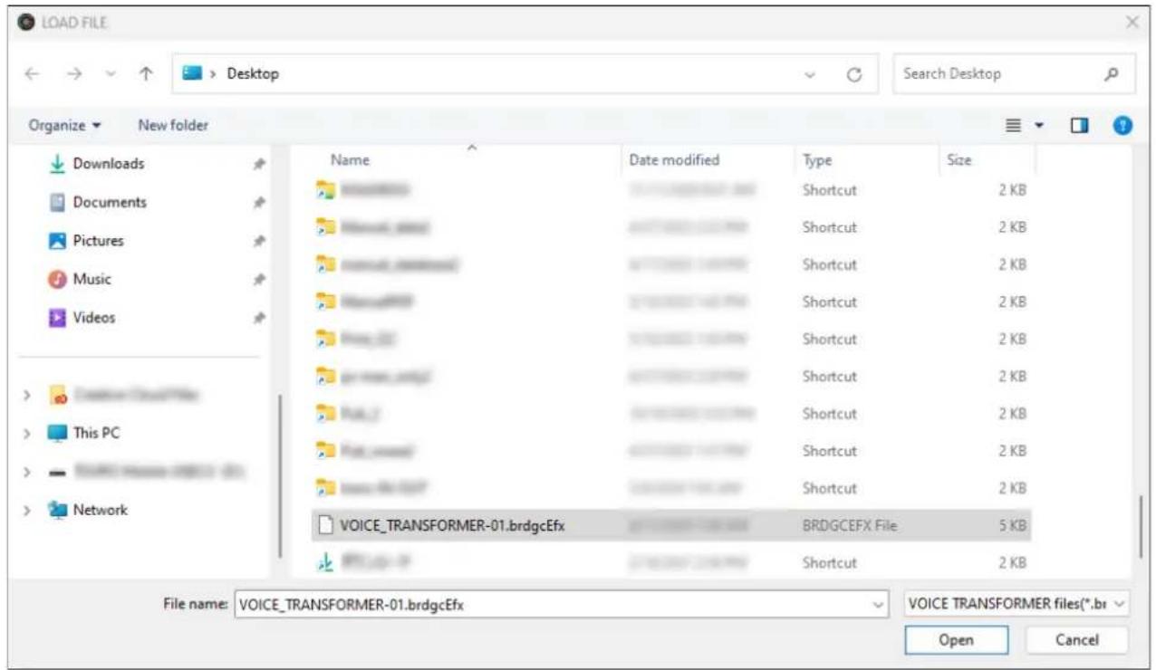 LOAD FILE Desktop Search Desktop Organize New folder Downloads Documents Pictures Music Videos Name Data modified Type Size Shortcut 2 KB Shortcut 2 KB Shortcut 2 KB Shortcut 2 KB Shortcut 2 KB Shortcut 2 KB Shortcut 2 KB Shortcut 2 KB Shortcut 2 KB VBICE_TRANFORMER-01.brdgcEfx BRDGEFX File 5 KB VBI…