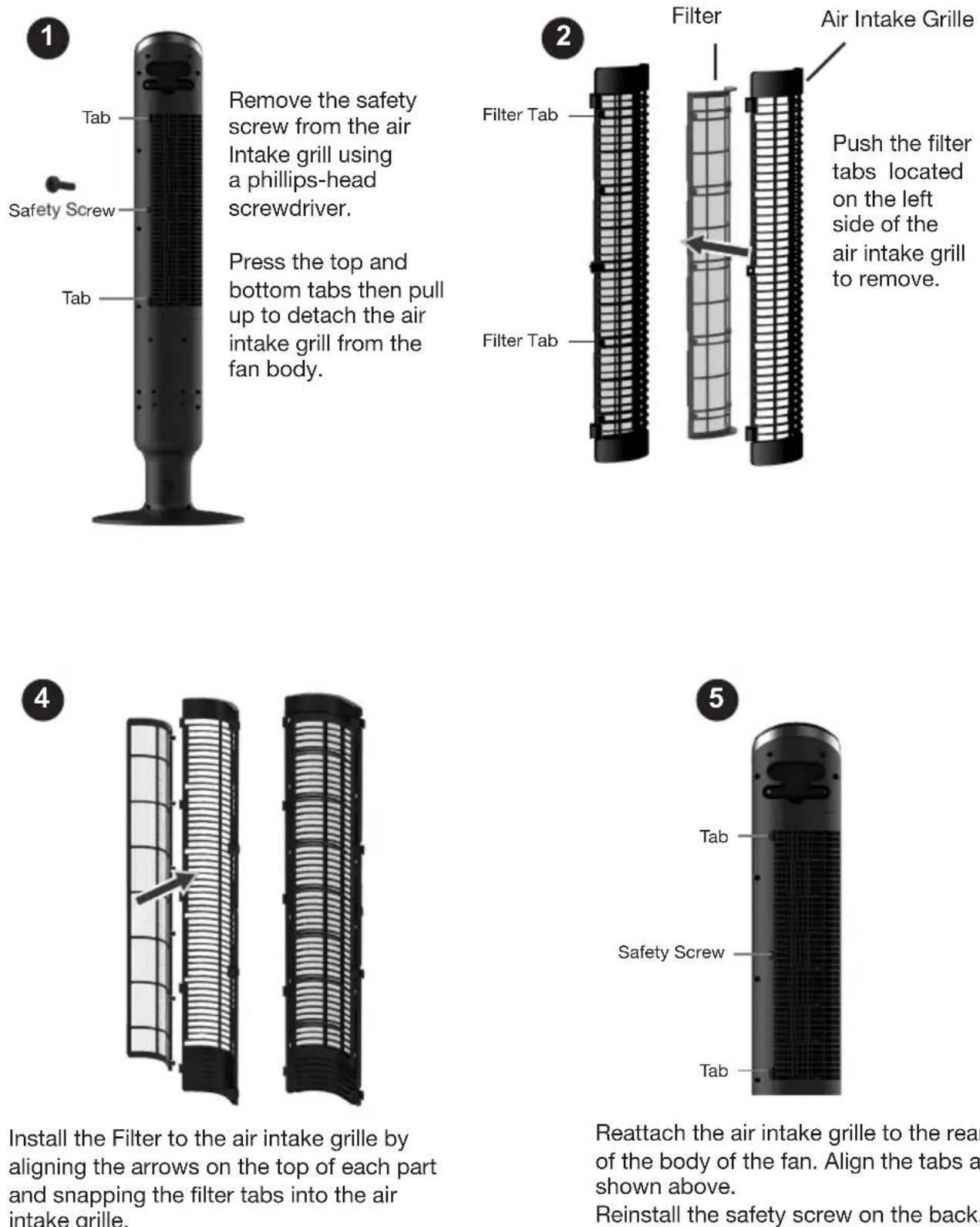 Lasko Summit RST200 - Filter Installation / Replacement Instructions - 1