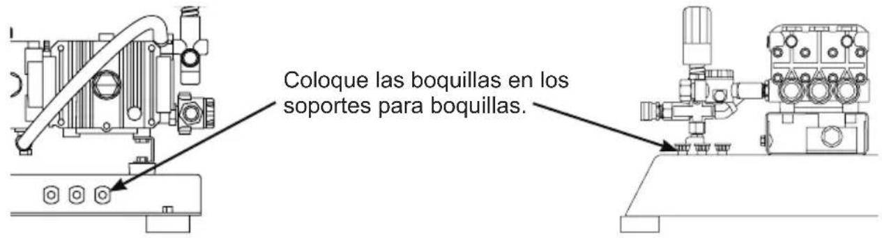 Coloque las boquillas en los soportes para boquillas.