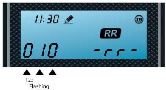 11:30 RR 0 10 -rr- ▲▲▲ 123 Flashing