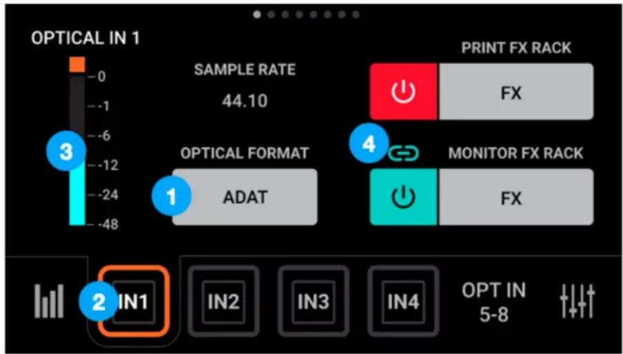 Apogee Symphony Desktop - Optical Input Views - 1