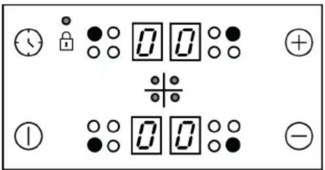 Diagram showing various electrical or digital symbols including clock, lock, zero buttons, plus/minus, and minus signs with corresponding icons.