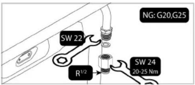 NG: G20,G25 SW 22 R1/2 SW 24 20-25 Nm
