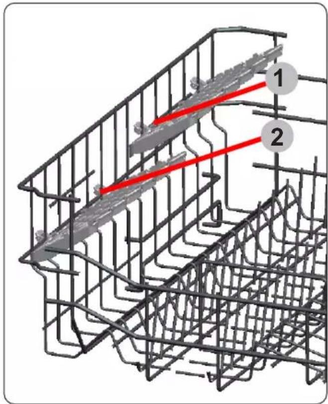 Technical diagram of a wire cage with labeled components and red directional arrows indicating flow or movement.