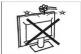 Simple line drawing of a computer monitor with a cross symbol and stars.