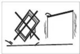 Simple line drawing of a geometric shape with a horizontal base and a vertical wall.