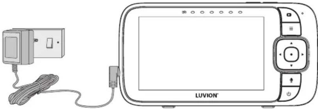 Luvion Essential Connect Crib - Anschließen der Stromversorgung für den Monitor (Elterneinheit) - 1