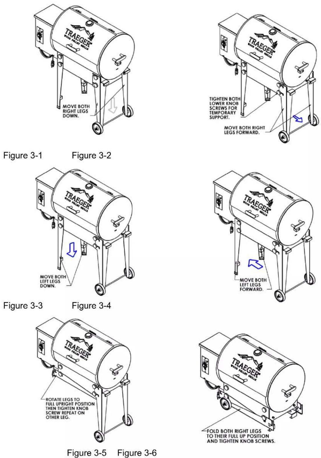 TRAEGER BBQ155.02 - Folding the Legs Down: - 1